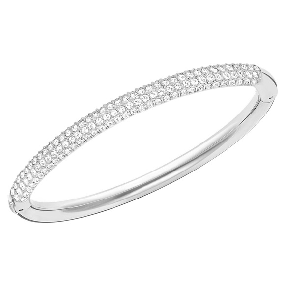 Swarovski Jewelry - Stone bangle, white, rhodium plated